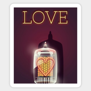 Love is a Nixie Tube Sticker